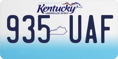 KY license plate 935UAF
