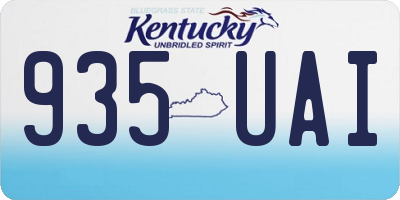 KY license plate 935UAI