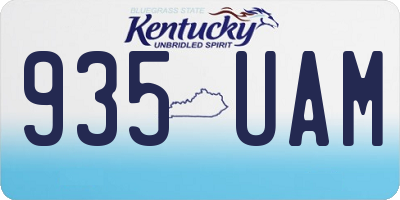 KY license plate 935UAM