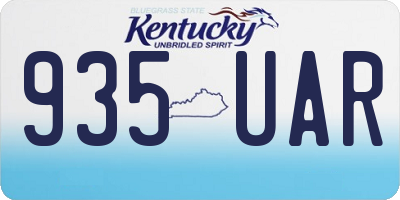 KY license plate 935UAR