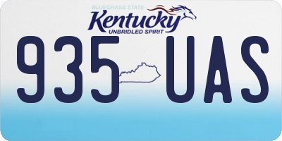 KY license plate 935UAS