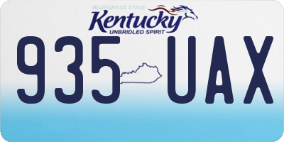 KY license plate 935UAX