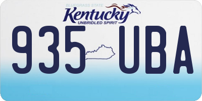KY license plate 935UBA