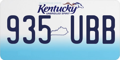 KY license plate 935UBB