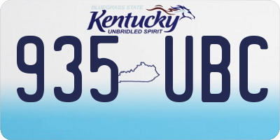 KY license plate 935UBC