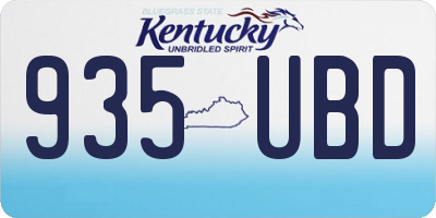 KY license plate 935UBD