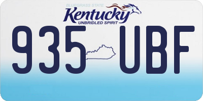 KY license plate 935UBF