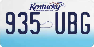 KY license plate 935UBG