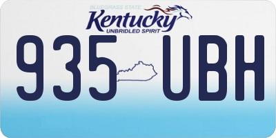 KY license plate 935UBH