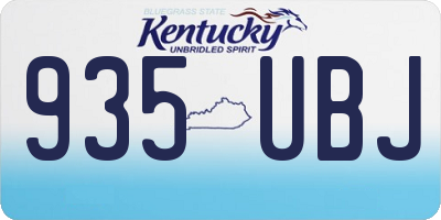 KY license plate 935UBJ