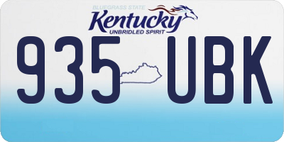 KY license plate 935UBK