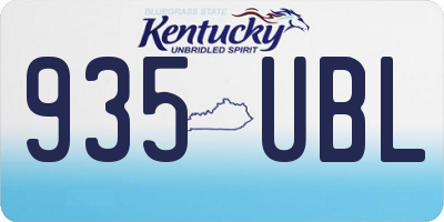 KY license plate 935UBL
