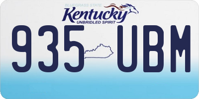 KY license plate 935UBM