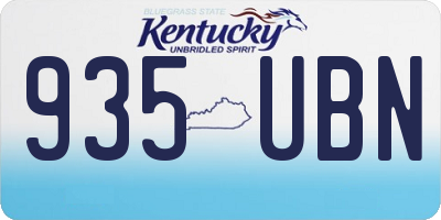 KY license plate 935UBN