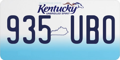 KY license plate 935UBO