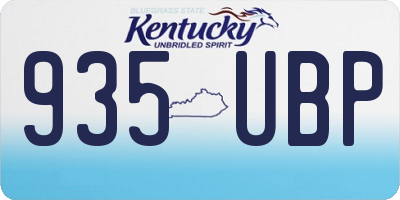 KY license plate 935UBP