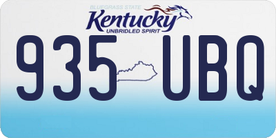 KY license plate 935UBQ