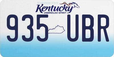 KY license plate 935UBR