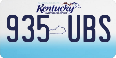 KY license plate 935UBS