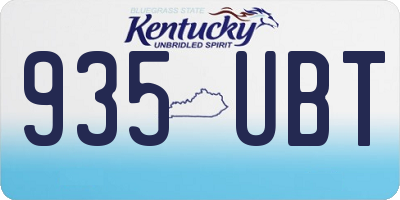 KY license plate 935UBT