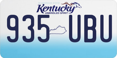 KY license plate 935UBU