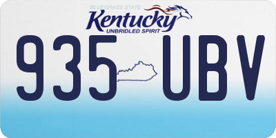 KY license plate 935UBV