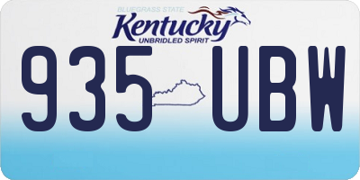 KY license plate 935UBW