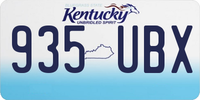 KY license plate 935UBX