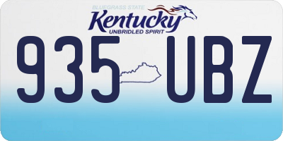 KY license plate 935UBZ
