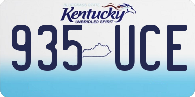 KY license plate 935UCE