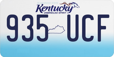 KY license plate 935UCF