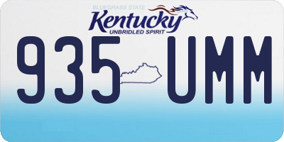 KY license plate 935UMM