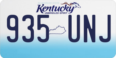 KY license plate 935UNJ