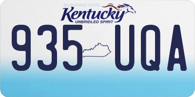 KY license plate 935UQA