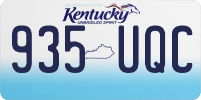 KY license plate 935UQC