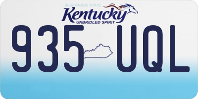 KY license plate 935UQL