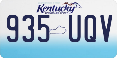 KY license plate 935UQV