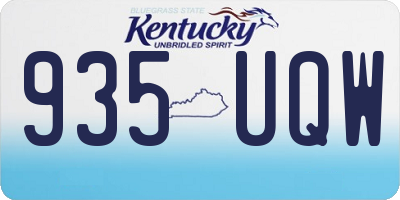 KY license plate 935UQW
