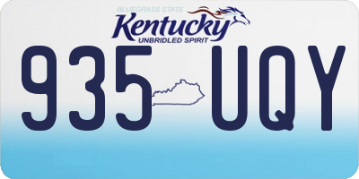 KY license plate 935UQY