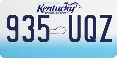KY license plate 935UQZ