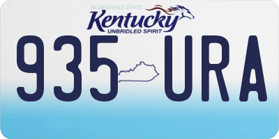 KY license plate 935URA