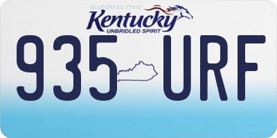 KY license plate 935URF
