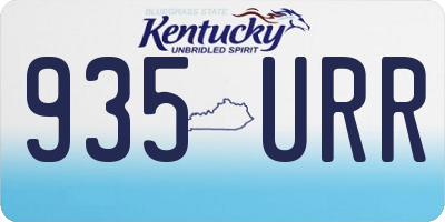 KY license plate 935URR