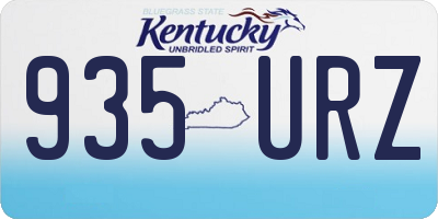 KY license plate 935URZ