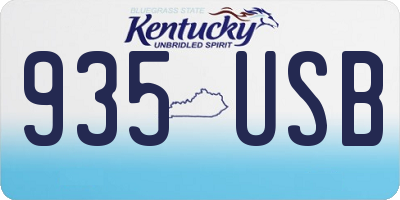 KY license plate 935USB