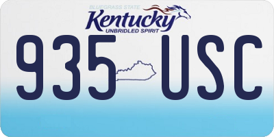 KY license plate 935USC