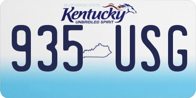 KY license plate 935USG
