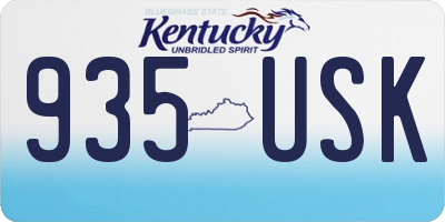 KY license plate 935USK