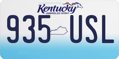 KY license plate 935USL