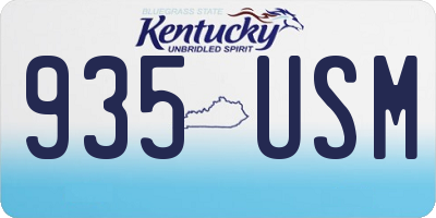 KY license plate 935USM